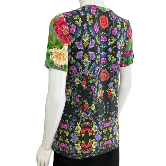 Johnny Was Panya Favorite Floral V-Neck T-Shirt Women's Size M Butterflies BOHO - Picture 9 of 15